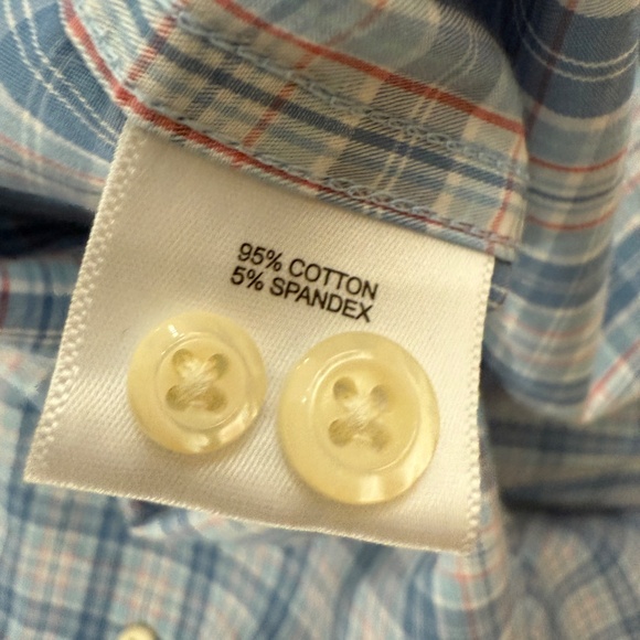 Peter Millar Stretch Silver Label Long Sleeve Button Down Shirt Blue Plaid XL - Picture 7 of 8